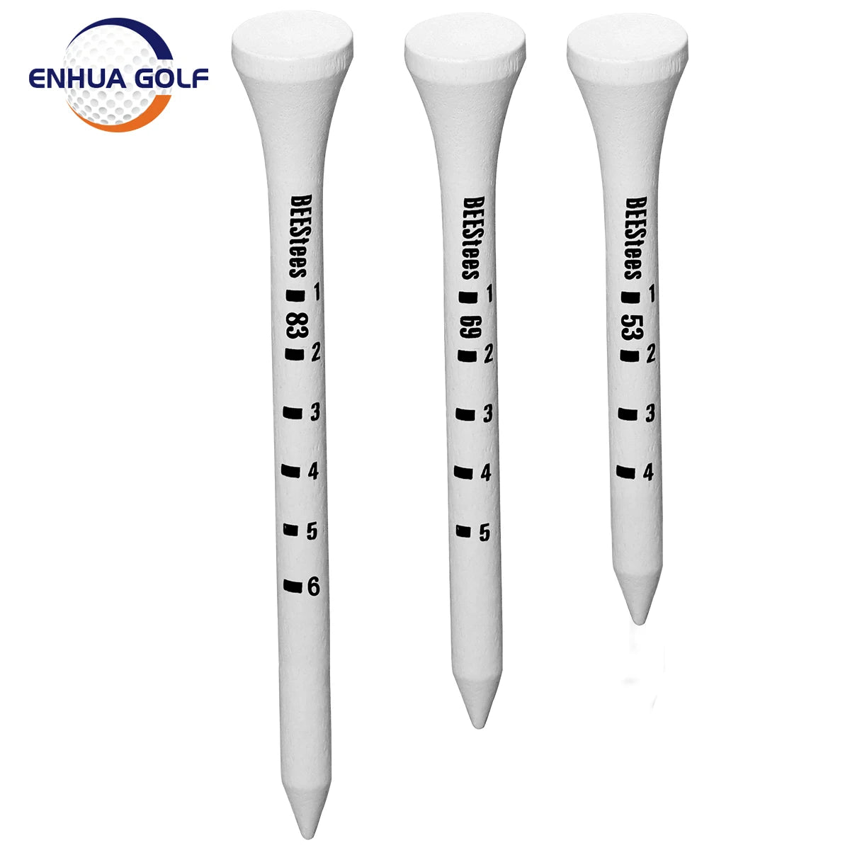 Golf Tees 70mm Wood 100 PCS Professional White Wooden Striped Digital Scale Golf Tees 83mm White Golf Wood Tee Golf Accesories