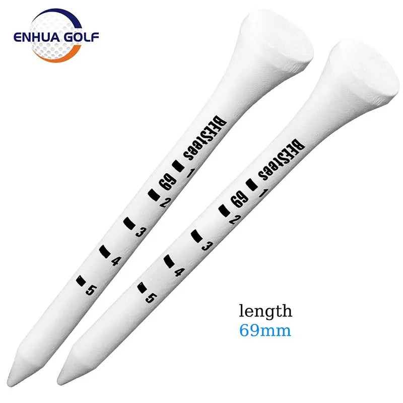 Golf Tees 70mm Wood 100 PCS Professional White Wooden Striped Digital Scale Golf Tees 83mm White Golf Wood Tee Golf Accesories
