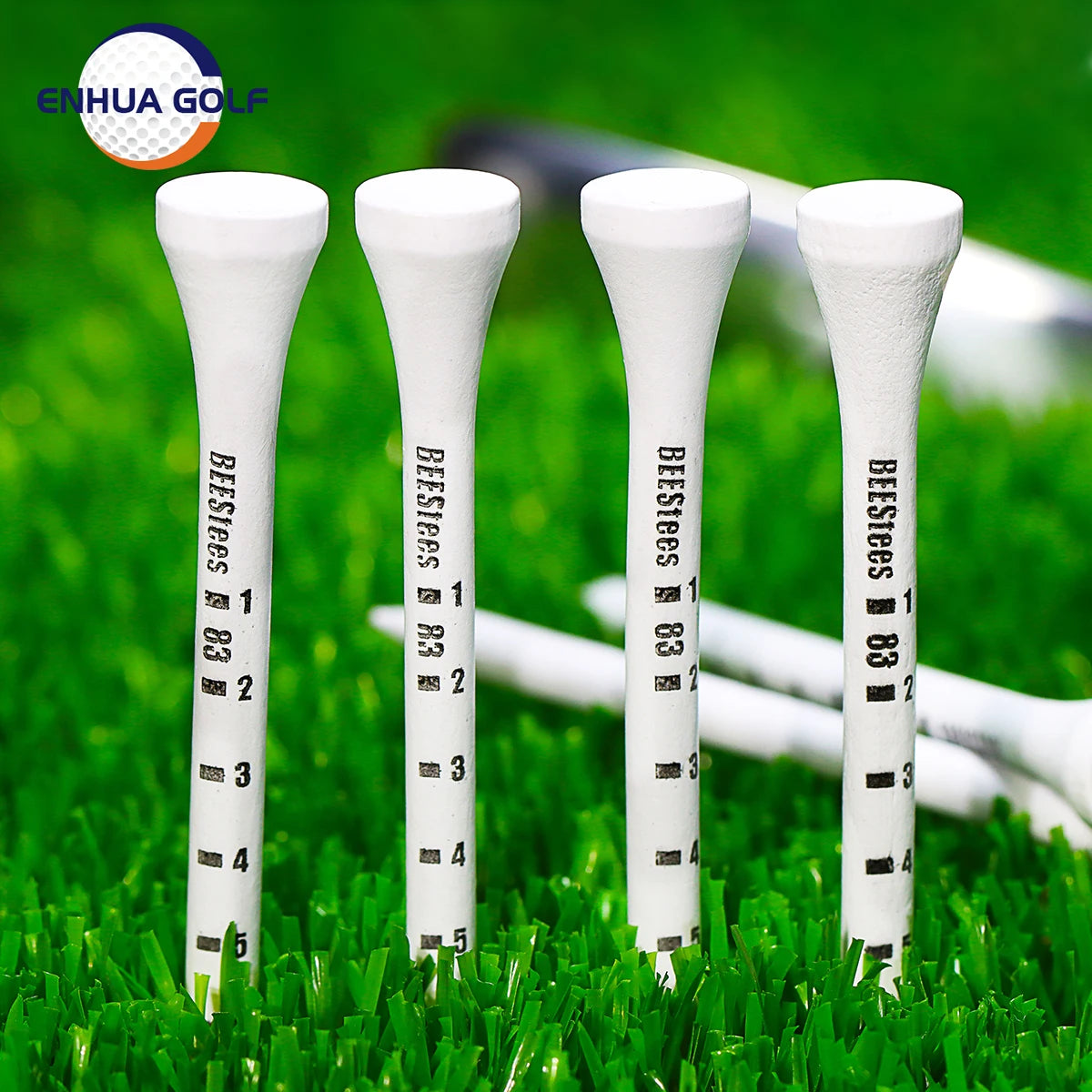 Golf Tees 70mm Wood 100 PCS Professional White Wooden Striped Digital Scale Golf Tees 83mm White Golf Wood Tee Golf Accesories