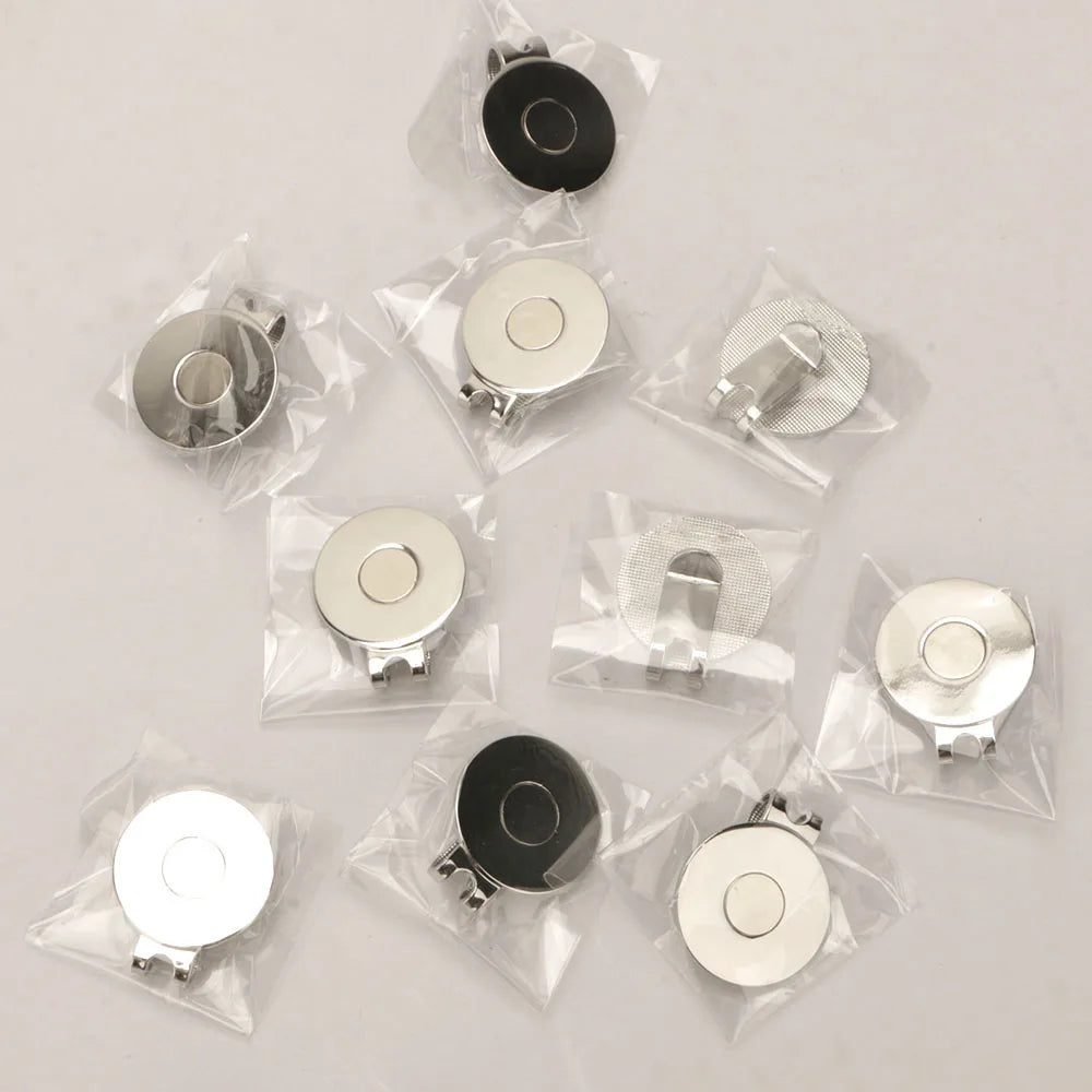 10Pcs 25mm High Quality Golf Hat Visor Cap Clip Golf Ball Aiming Zinc Alloy Magnetic Marker Professional Golf Training Aids