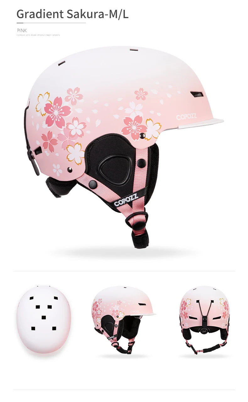 COPOZZ New Unisex Ski Helmet Certificate Half-covered Anti-impact Skiing Helmet For Adult and Kids Snow Safety Snowboard Helmet