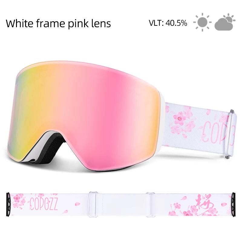 COPOZZ OTG Ski Goggle Snowboard Mask For Men Women Yellow Lens Case Eyewear Kit Cylindrical UV400 Protection Snow Glasses Adult