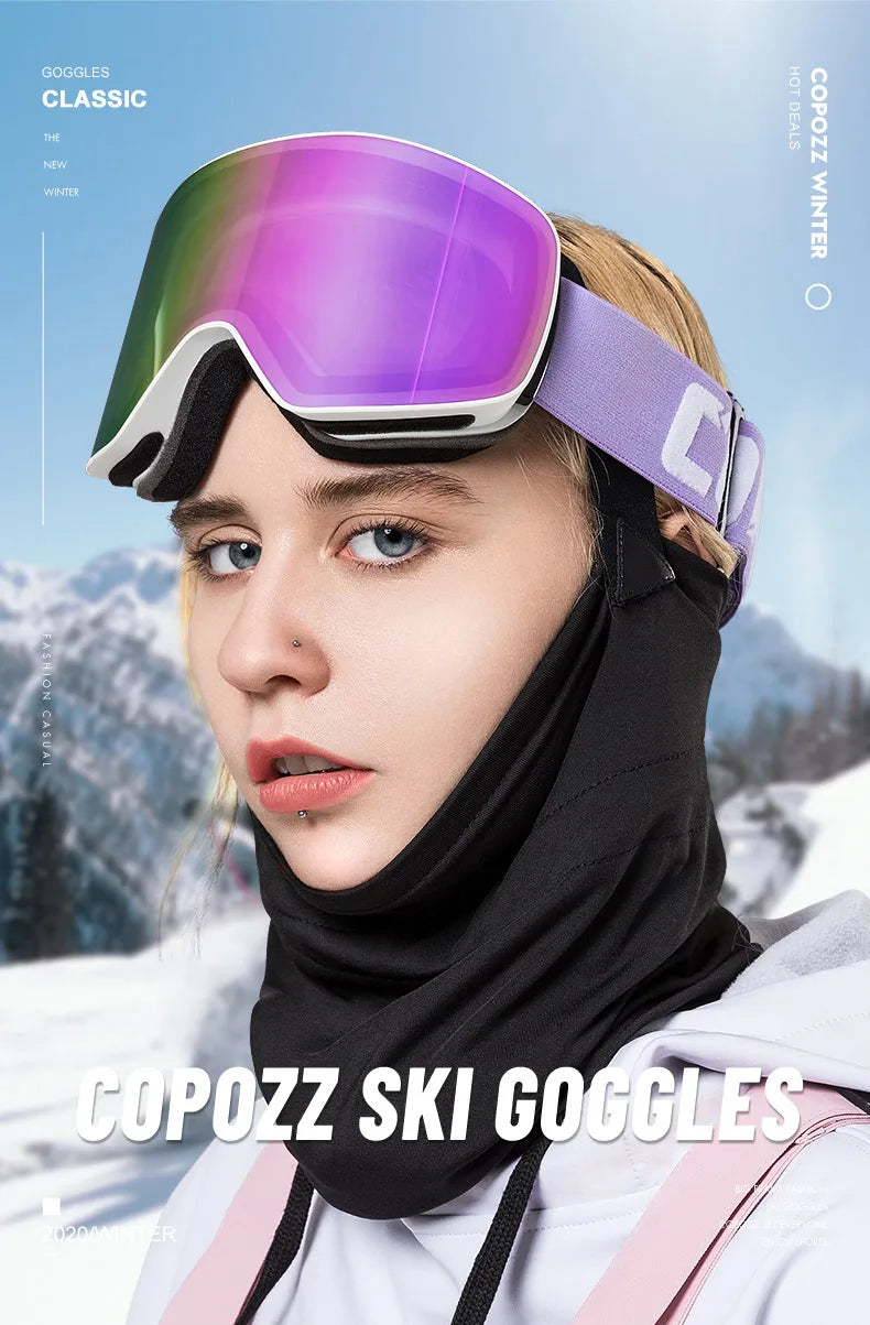 COPOZZ Brand Ski Goggles Men Women double layers big Snowboard Goggles Anti-fog UV400 Skate Skiing Snowboard Goggles