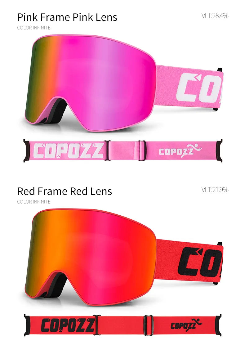 COPOZZ Brand Ski Goggles Men Women double layers big Snowboard Goggles Anti-fog UV400 Skate Skiing Snowboard Goggles