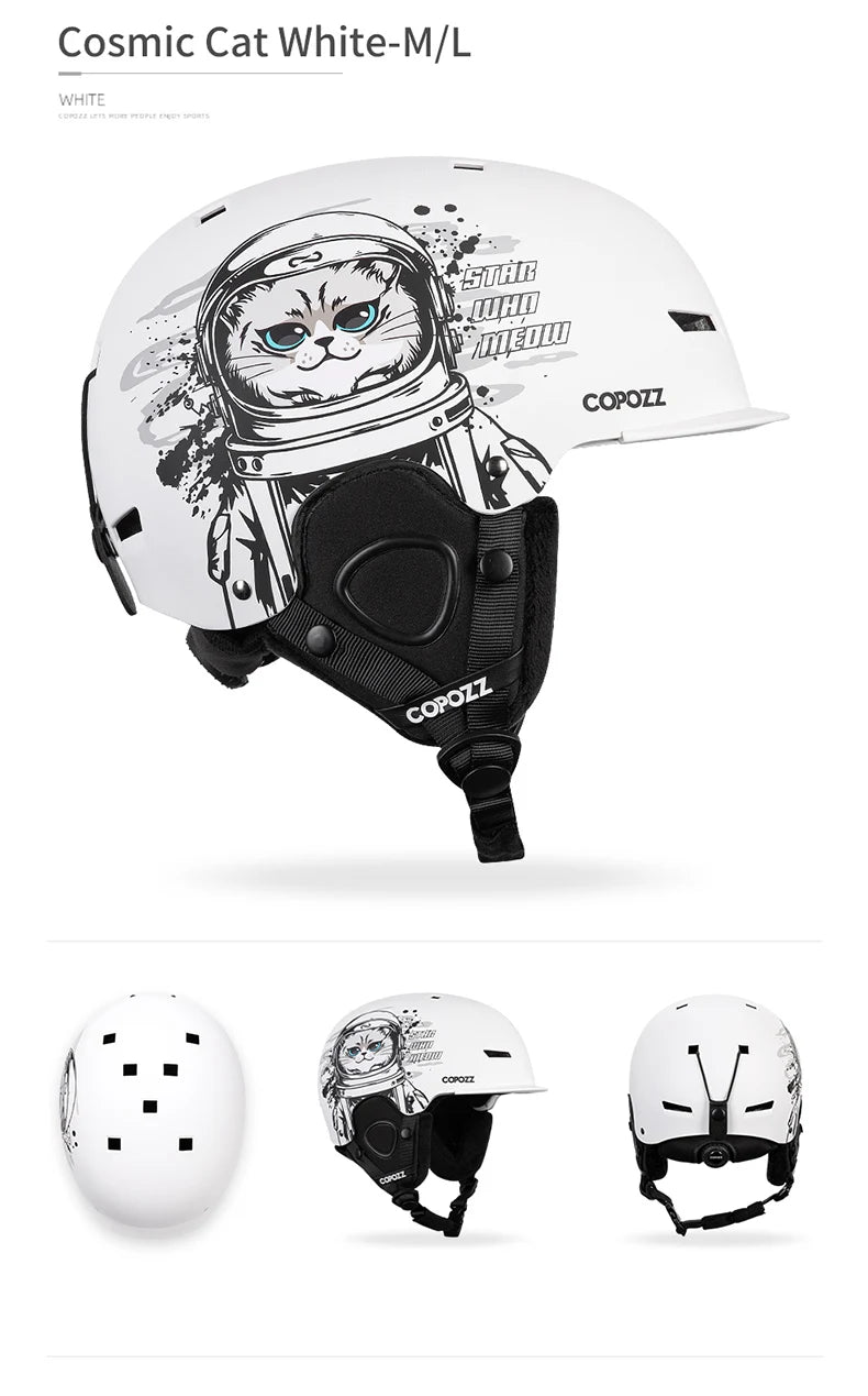 COPOZZ New Unisex Ski Helmet Certificate Half-covered Anti-impact Skiing Helmet For Adult and Kids Snow Safety Snowboard Helmet