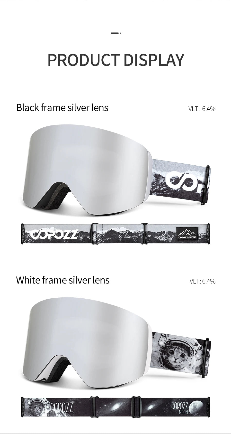 COPOZZ OTG Ski Goggle Snowboard Mask For Men Women Yellow Lens Case Eyewear Kit Cylindrical UV400 Protection Snow Glasses Adult