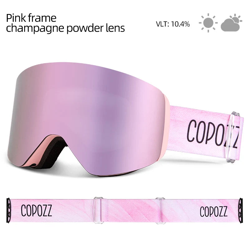 COPOZZ OTG Ski Goggle Snowboard Mask For Men Women Yellow Lens Case Eyewear Kit Cylindrical UV400 Protection Snow Glasses Adult
