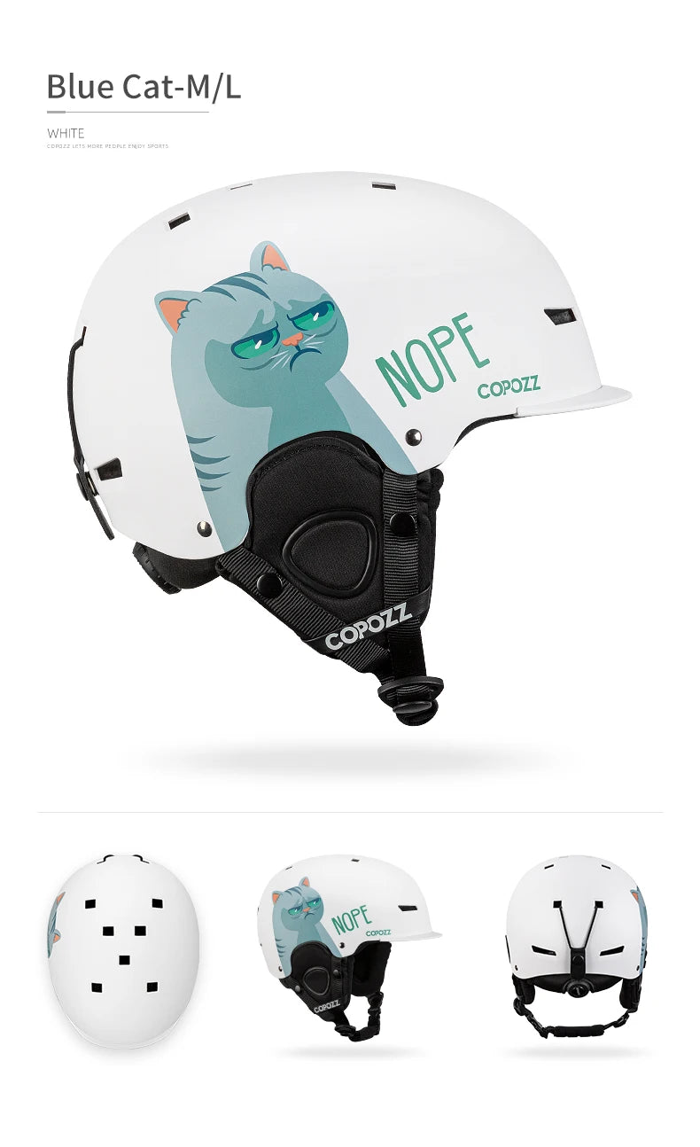 COPOZZ New Unisex Ski Helmet Certificate Half-covered Anti-impact Skiing Helmet For Adult and Kids Snow Safety Snowboard Helmet
