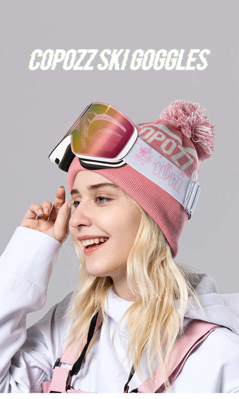 COPOZZ OTG Ski Goggle Snowboard Mask For Men Women Yellow Lens Case Eyewear Kit Cylindrical UV400 Protection Snow Glasses Adult