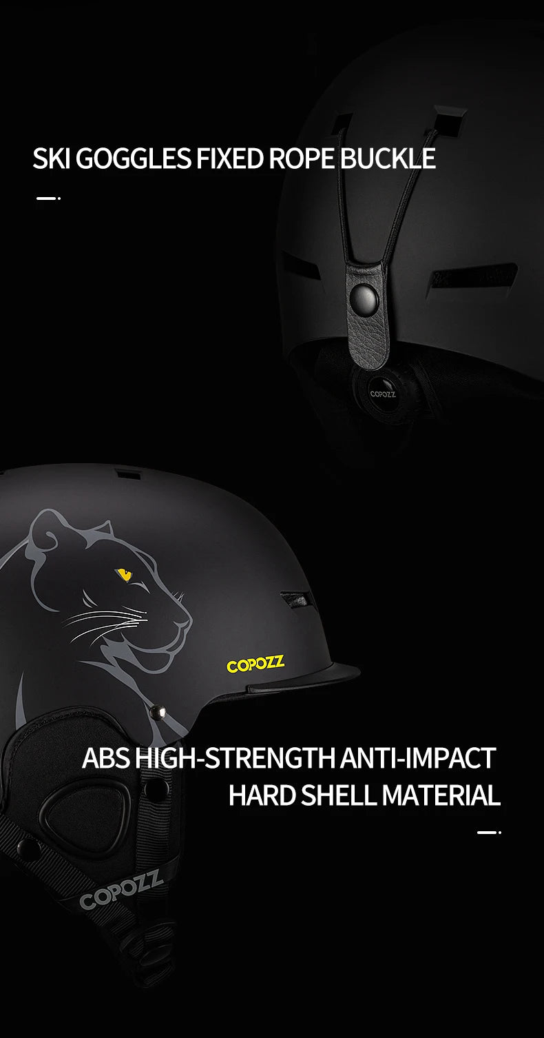 COPOZZ New Unisex Ski Helmet Certificate Half-covered Anti-impact Skiing Helmet For Adult and Kids Snow Safety Snowboard Helmet