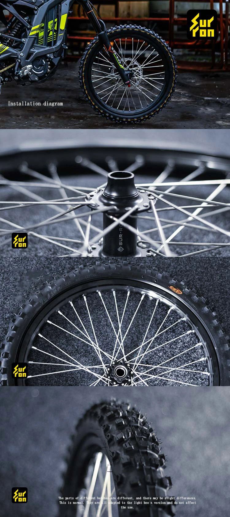 19inch Sur-ron Light bee X OEM Original wheels LBX Wheelset Off-road wheel front wheel/rear wheel LBX OEM wheel assembly