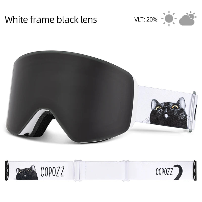 COPOZZ OTG Ski Goggle Snowboard Mask For Men Women Yellow Lens Case Eyewear Kit Cylindrical UV400 Protection Snow Glasses Adult