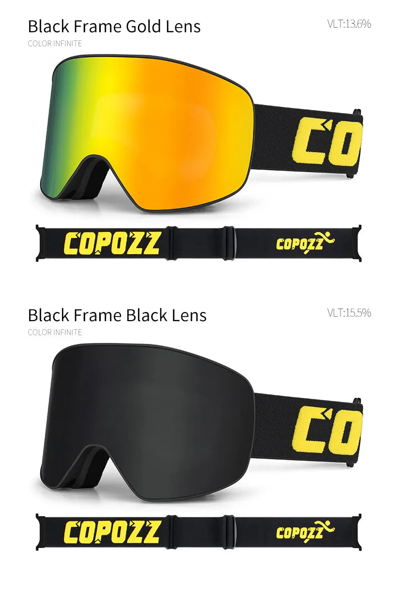 COPOZZ Brand Ski Goggles Men Women double layers big Snowboard Goggles Anti-fog UV400 Skate Skiing Snowboard Goggles