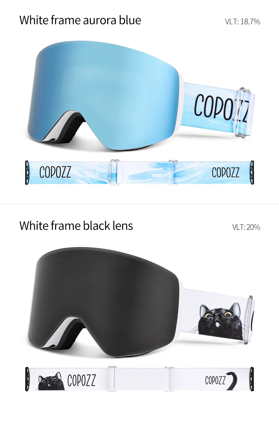 COPOZZ OTG Ski Goggle Snowboard Mask For Men Women Yellow Lens Case Eyewear Kit Cylindrical UV400 Protection Snow Glasses Adult