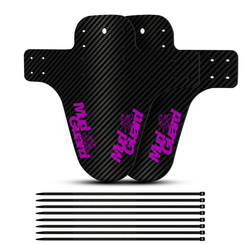 2Pcs Mountain Bike Mudguard 3D Carbon Fiber Twill MTB Fender Front/Rear Tire Wheel Universal Suitable For Disc Brake Bicycle