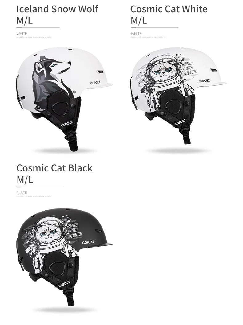 COPOZZ New Unisex Ski Helmet Certificate Half-covered Anti-impact Skiing Helmet For Adult and Kids Snow Safety Snowboard Helmet
