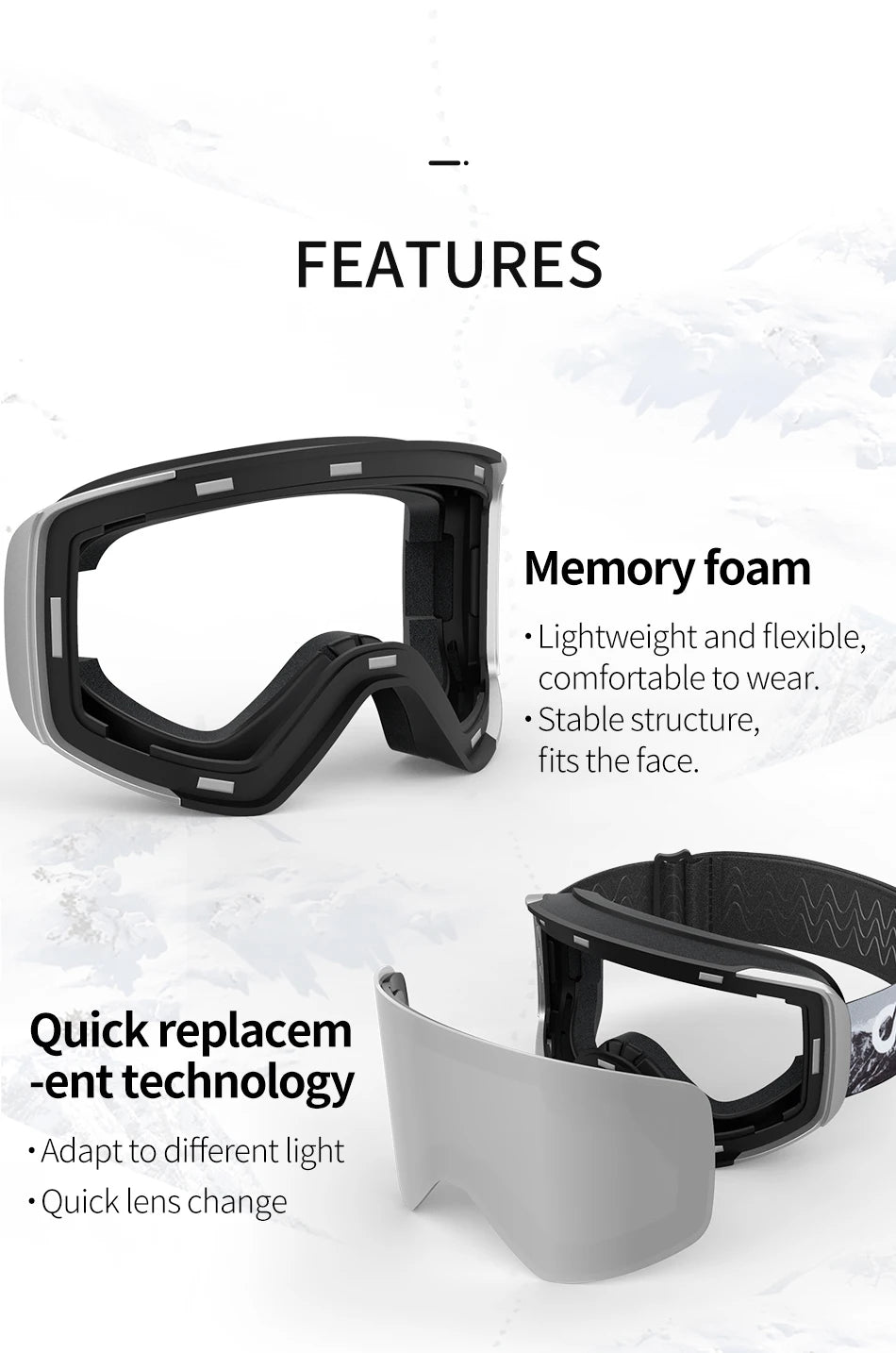 COPOZZ OTG Ski Goggle Snowboard Mask For Men Women Yellow Lens Case Eyewear Kit Cylindrical UV400 Protection Snow Glasses Adult
