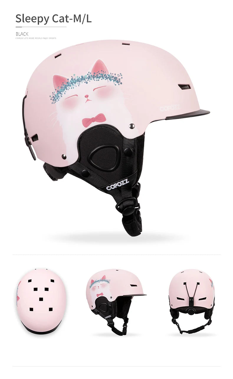 COPOZZ New Unisex Ski Helmet Certificate Half-covered Anti-impact Skiing Helmet For Adult and Kids Snow Safety Snowboard Helmet