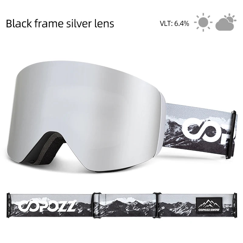 COPOZZ OTG Ski Goggle Snowboard Mask For Men Women Yellow Lens Case Eyewear Kit Cylindrical UV400 Protection Snow Glasses Adult