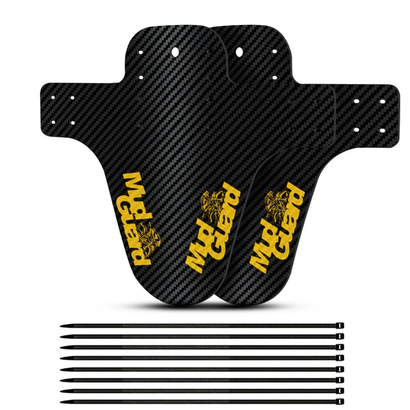 2Pcs Mountain Bike Mudguard 3D Carbon Fiber Twill MTB Fender Front/Rear Tire Wheel Universal Suitable For Disc Brake Bicycle