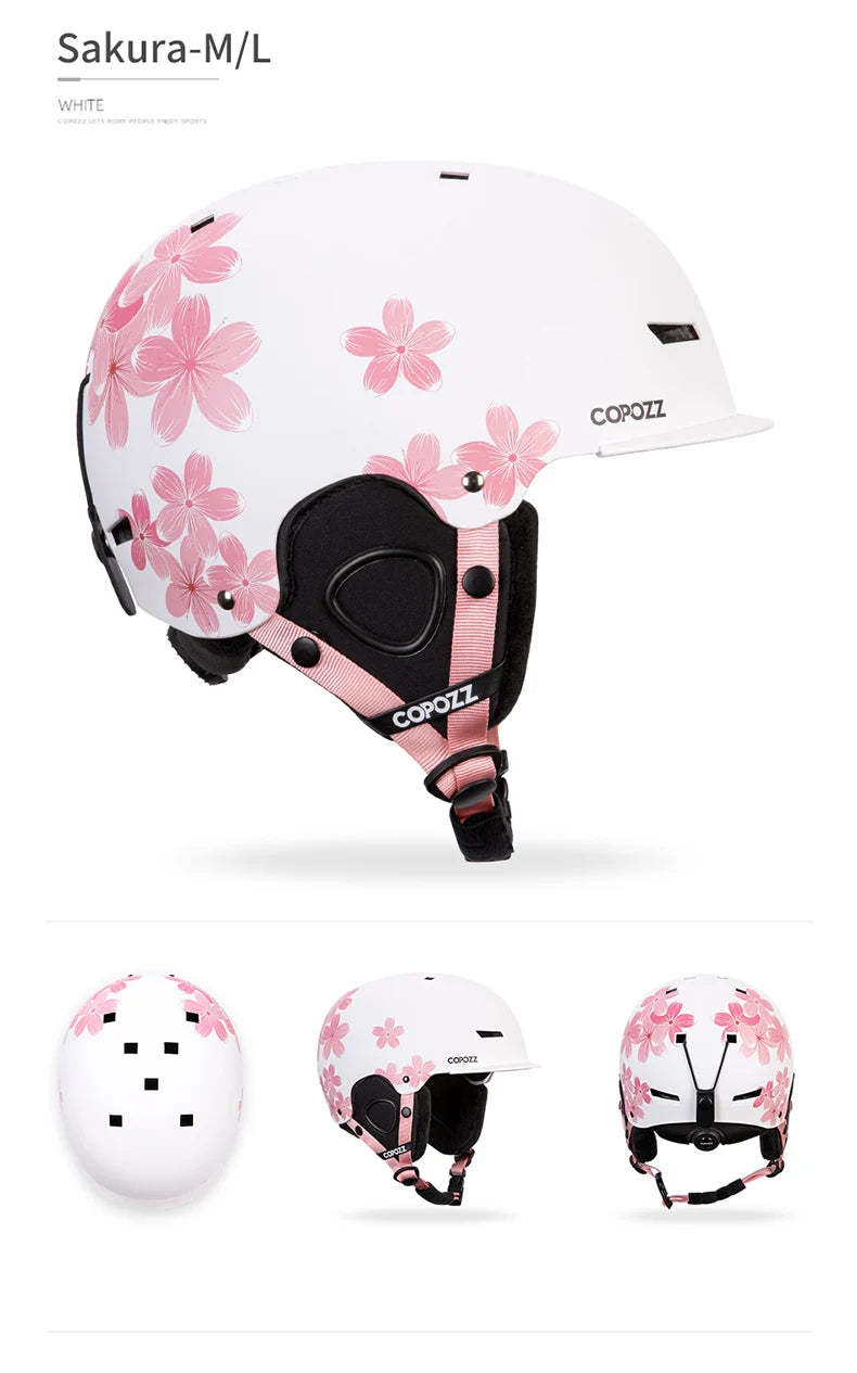 COPOZZ New Unisex Ski Helmet Certificate Half-covered Anti-impact Skiing Helmet For Adult and Kids Snow Safety Snowboard Helmet