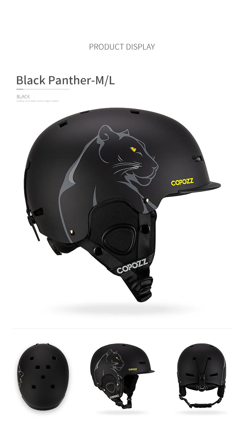COPOZZ New Unisex Ski Helmet Certificate Half-covered Anti-impact Skiing Helmet For Adult and Kids Snow Safety Snowboard Helmet
