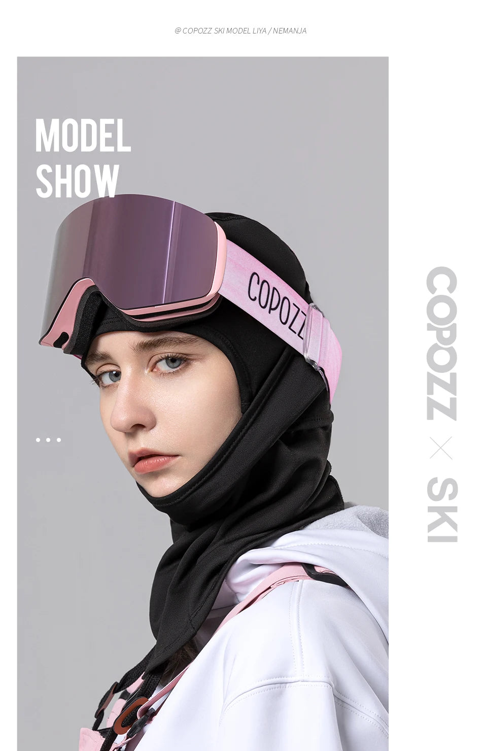 COPOZZ OTG Ski Goggle Snowboard Mask For Men Women Yellow Lens Case Eyewear Kit Cylindrical UV400 Protection Snow Glasses Adult