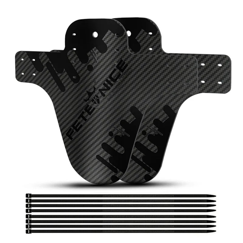 2Pcs Mountain Bike Mudguard 3D Carbon Fiber Twill MTB Fender Front/Rear Tire Wheel Universal Suitable For Disc Brake Bicycle