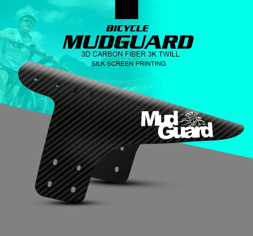 2Pcs Mountain Bike Mudguard 3D Carbon Fiber Twill MTB Fender Front/Rear Tire Wheel Universal Suitable For Disc Brake Bicycle