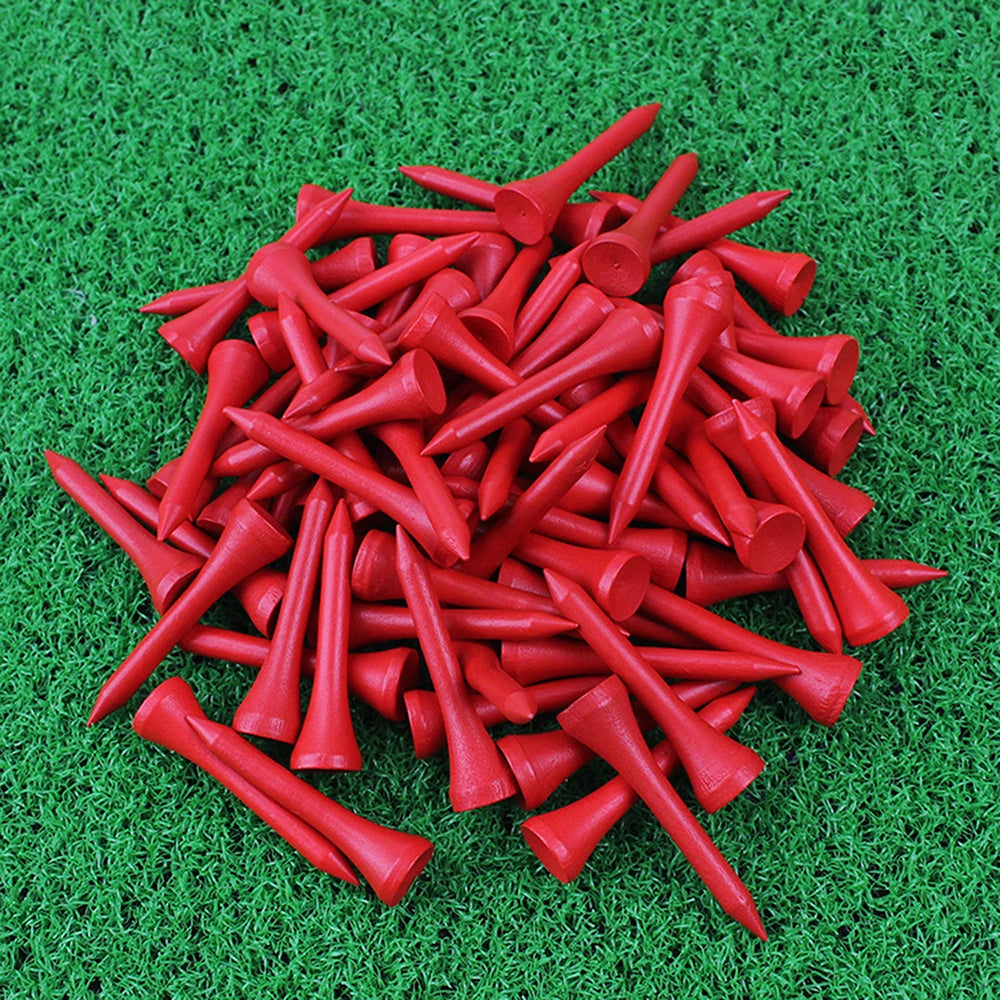 100 Pieces 42 MM Colored Wooden Golf Tees Wood Accessories