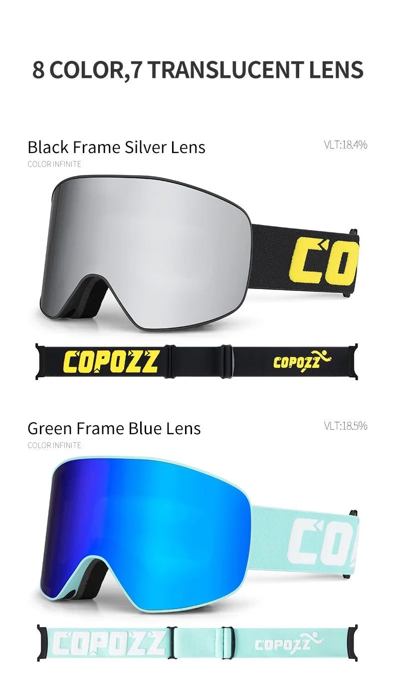 COPOZZ Brand Ski Goggles Men Women double layers big Snowboard Goggles Anti-fog UV400 Skate Skiing Snowboard Goggles