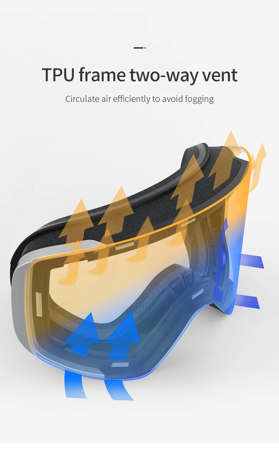 COPOZZ OTG Ski Goggle Snowboard Mask For Men Women Yellow Lens Case Eyewear Kit Cylindrical UV400 Protection Snow Glasses Adult