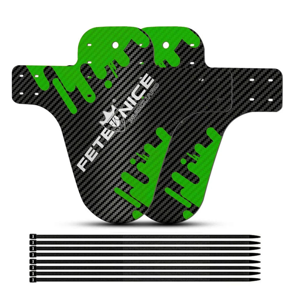 2Pcs Mountain Bike Mudguard 3D Carbon Fiber Twill MTB Fender Front/Rear Tire Wheel Universal Suitable For Disc Brake Bicycle