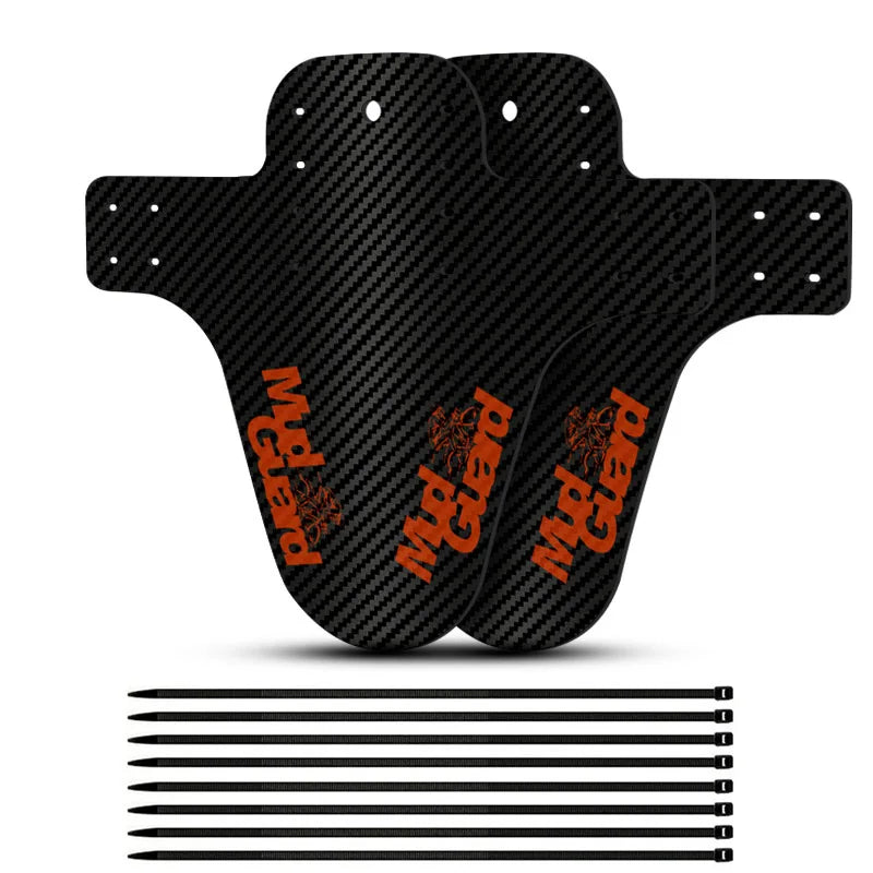 2Pcs Mountain Bike Mudguard 3D Carbon Fiber Twill MTB Fender Front/Rear Tire Wheel Universal Suitable For Disc Brake Bicycle