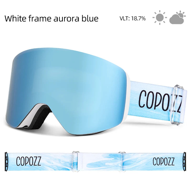 COPOZZ OTG Ski Goggle Snowboard Mask For Men Women Yellow Lens Case Eyewear Kit Cylindrical UV400 Protection Snow Glasses Adult