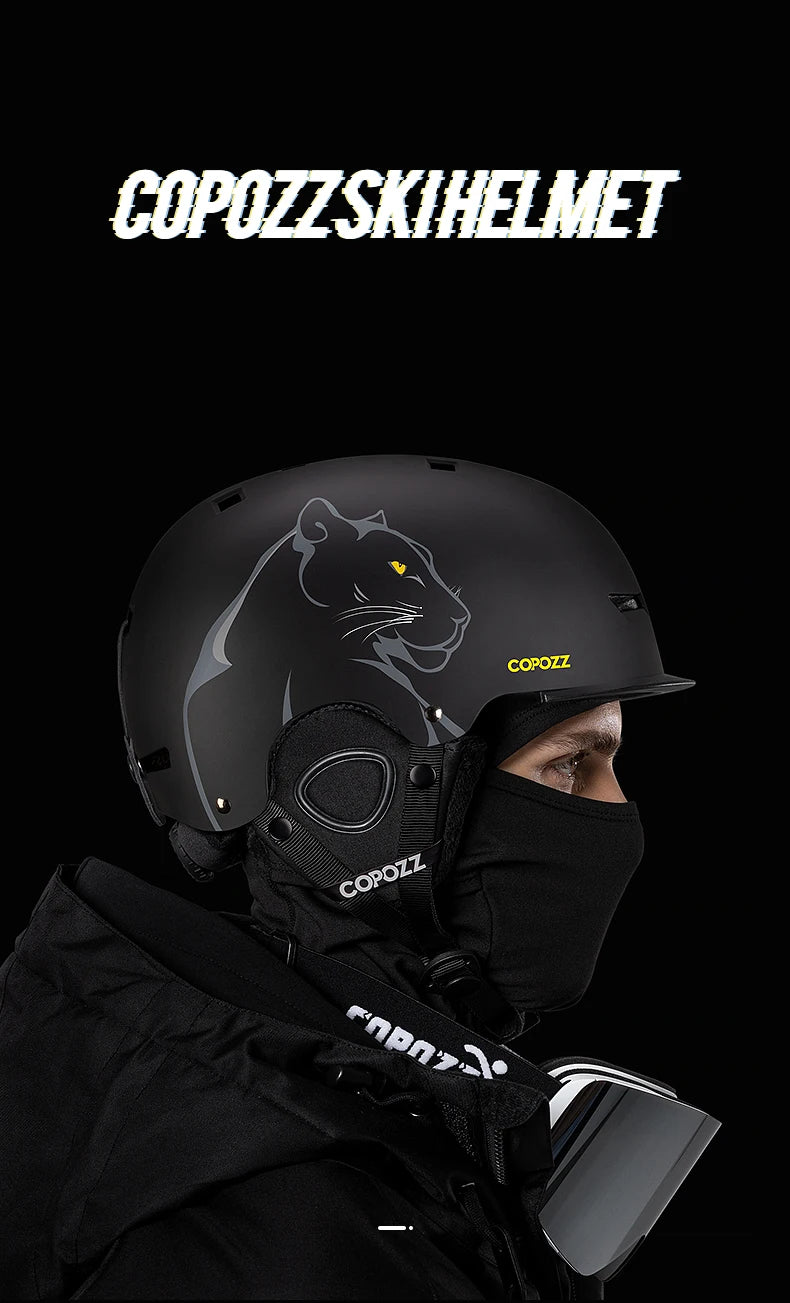 COPOZZ New Unisex Ski Helmet Certificate Half-covered Anti-impact Skiing Helmet For Adult and Kids Snow Safety Snowboard Helmet