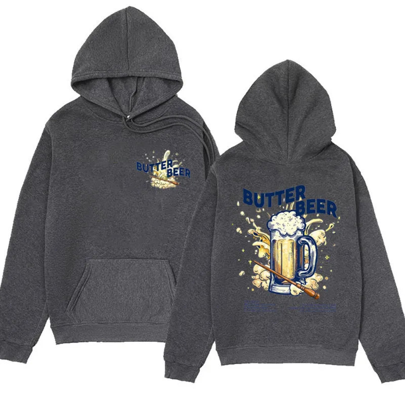 BUTTER BEER Unisex Hoodies Wizard World Drink Themed Gift Sweatshirts Fashion Oversized Streetwear Hoodie Men Fleece Pullover