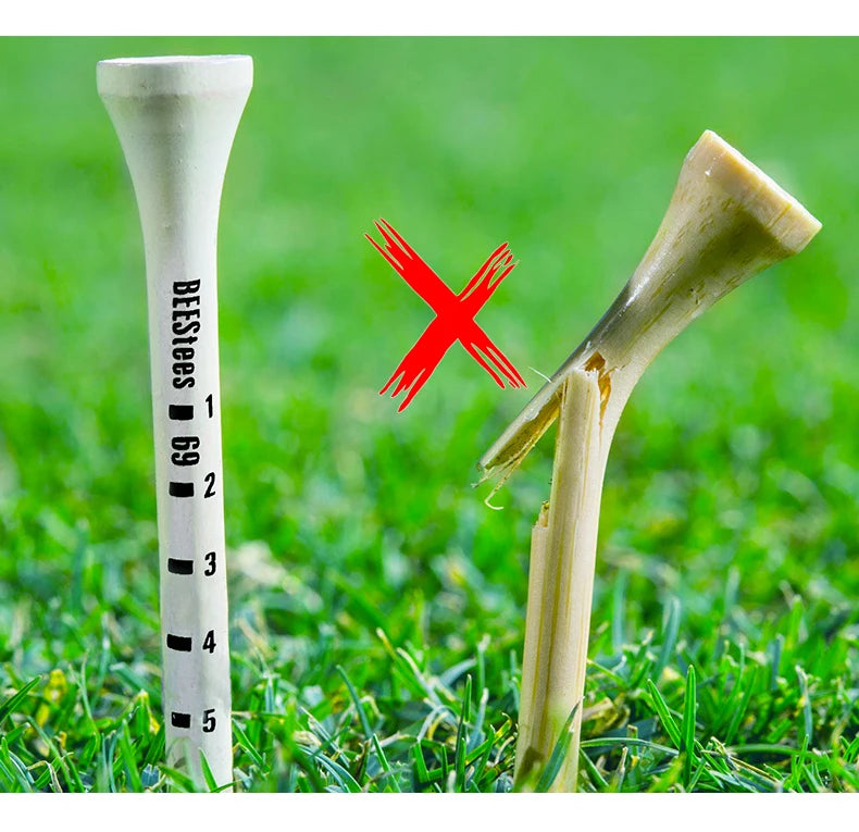 Golf Tees 70mm Wood 100 PCS Professional White Wooden Striped Digital Scale Golf Tees 83mm White Golf Wood Tee Golf Accesories