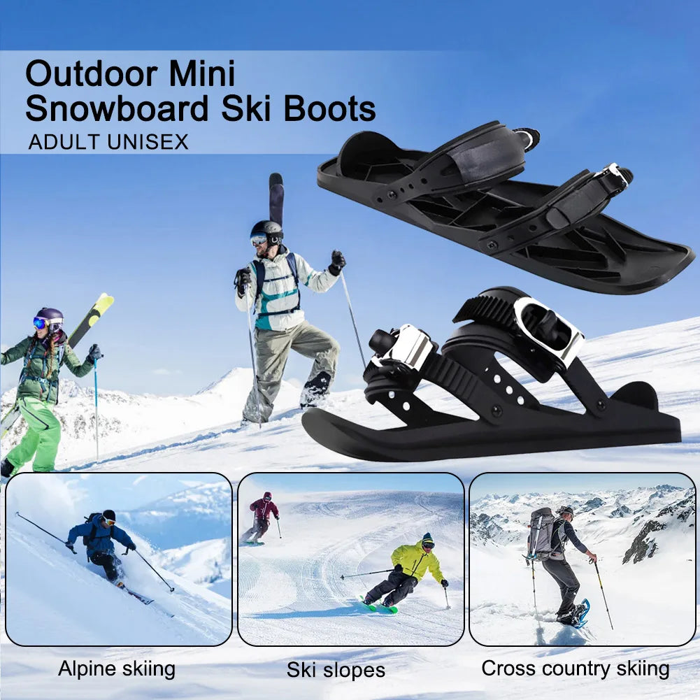 Mini Short Ski Skates Skis Boots High Quality Skating Ski Shoes Portable Short Shoe Snowblades for Winter Outdoor Sports