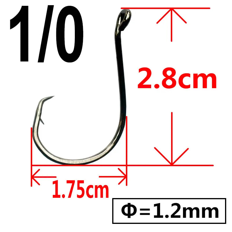 100 pcs Octopus Offset Sport Circle Fishing Hook Carp Fishhook Jig Big Barbed Fish Hook High Carbon Steel Fishing Hook