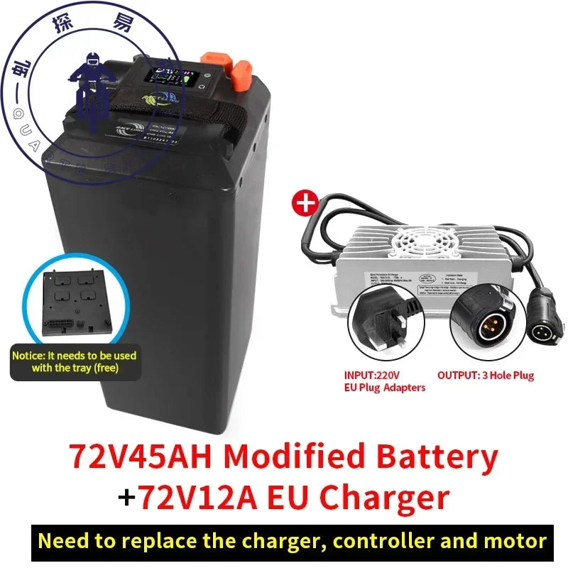 For Light Bee X Segway X160 X260 Battery Large Capacity Bluetooth 72V50AH 60V65AH Direct Replacement Ant BMS Dirtbike Battery