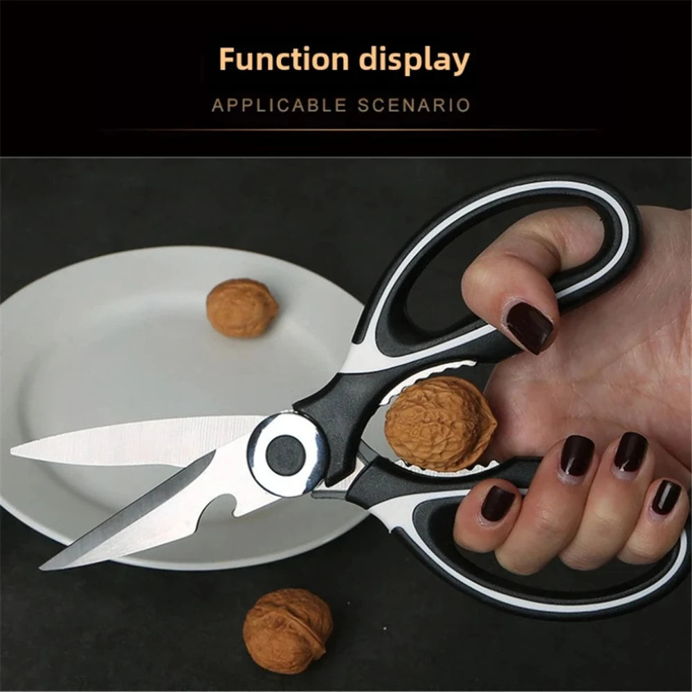 Multifunctional kitchen scissors Household fish cutting meat scissors Stainless steel scissors Kitchen Gadgets Utility