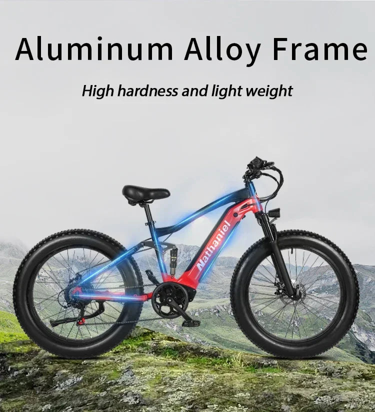 CHINA US 1000W Off-road Electric Bike 26 inch 4.0 Fat Tire Outdoor Sports Mountain Bike 20Ah Battery Adult Bike 40km/h ebike