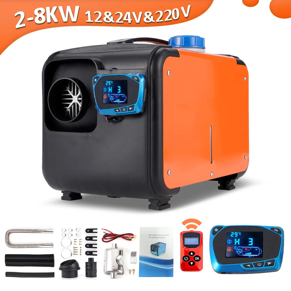 5KW-8KW Car Heater 12V/ 24V/ 220V 3in 1 Car Air Diesel Heater For Bus Auto Boats Trucks RV Ships Air Diesel Parking Heater