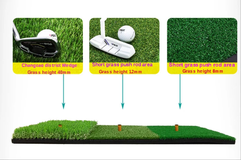PGM Golf Hitting Mat Indoor Outdoor Mini Practice Durable PP Grass Pad Backyard Exercise Golf Training Aids Accessories DJD003