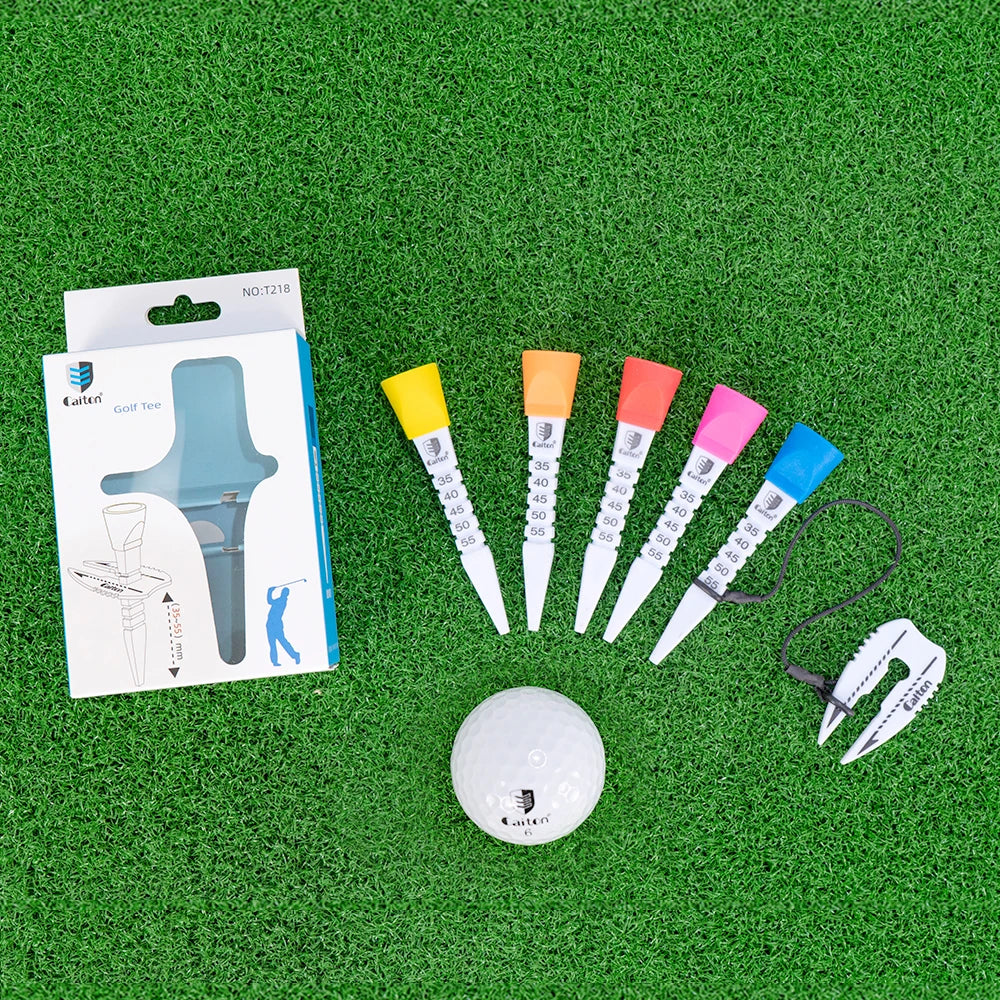 Caiton Cdjustable Golf Tee, Easy Tee, Excellent Durability And Multi-Function, Adjustable Height in 35-55mm/2.17inMulticolor Opt