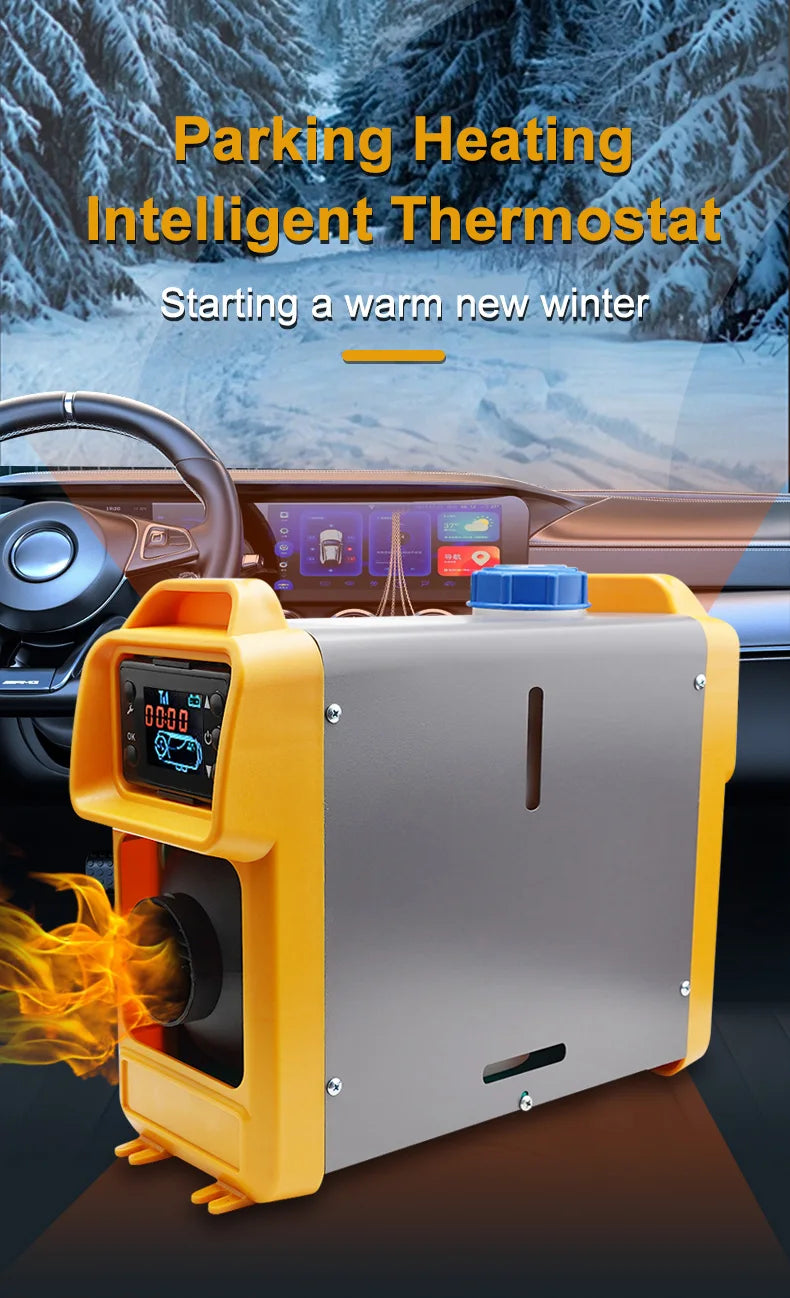2KW Car Heater Diesel Air Heater 12V/24V /220V With Silencer Remote Control Truck Boat Bus RV Trailer Air Diesel Parking Heater