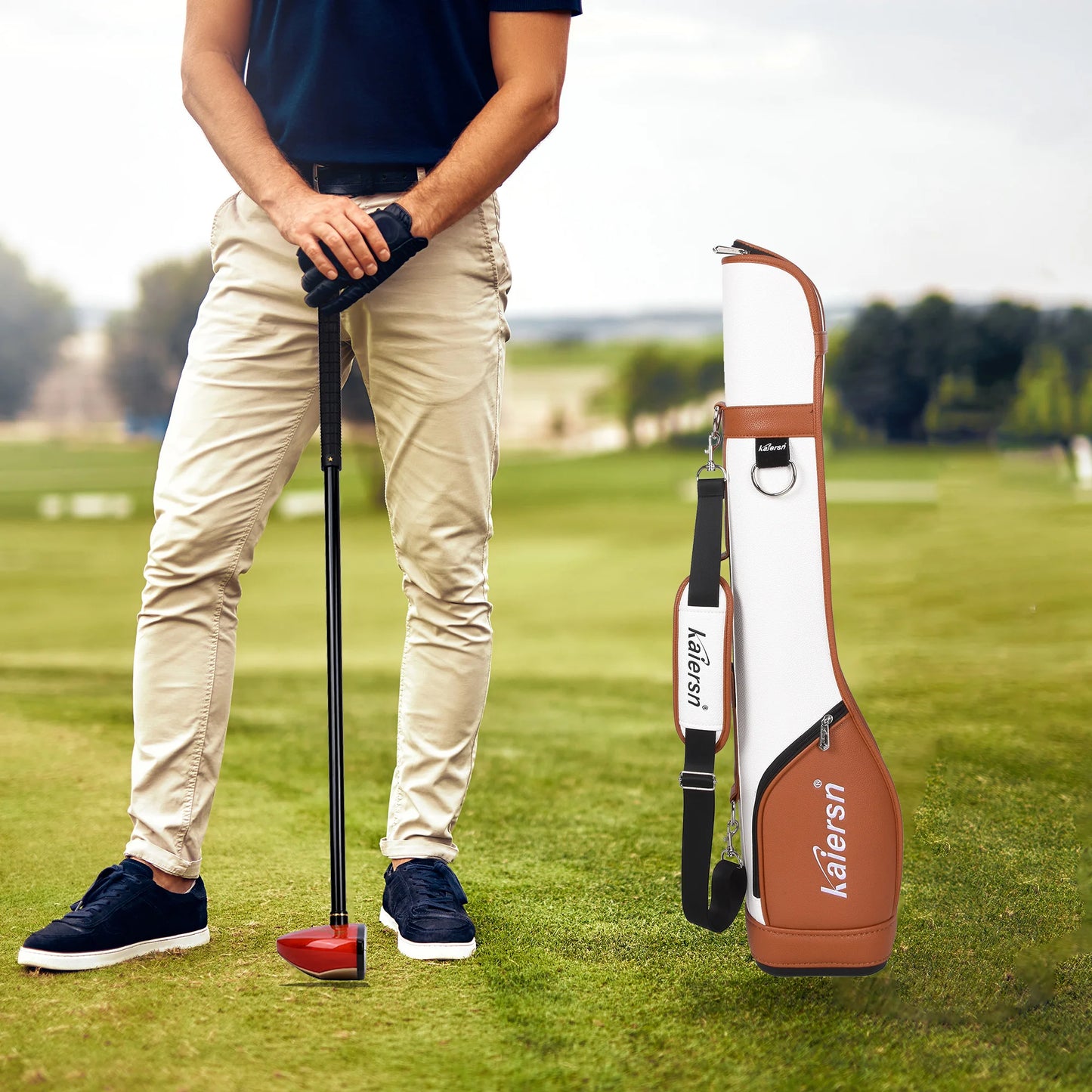 Kaiersn Park Golf Club Bag PU Lightweight Park Golf Gun Bag