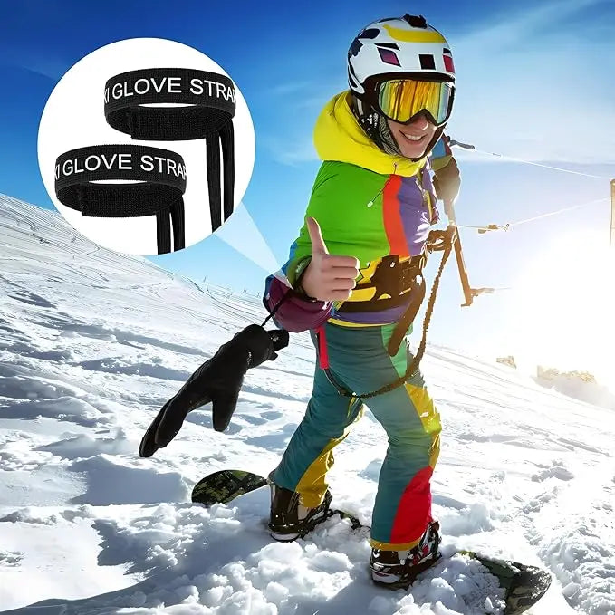 Skiing Sport Glove Straps Elastic Wrist Leash Glove Strap Handcuffs Glove Strap for Ski Snowboarding Mountaineering Accessories
