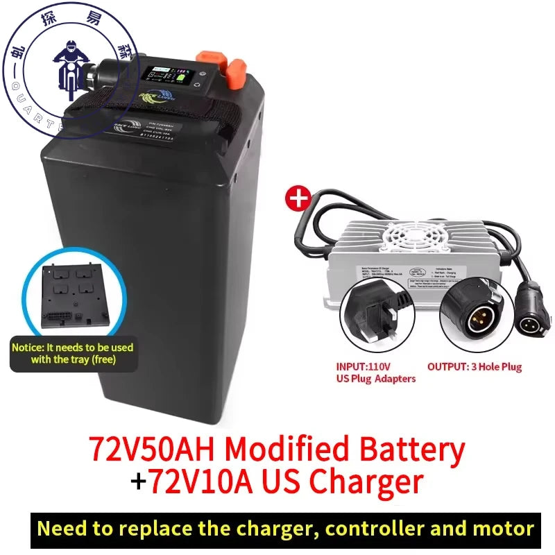 For Light Bee X Segway X160 X260 Battery Large Capacity Bluetooth 72V50AH 60V65AH Direct Replacement Ant BMS Dirtbike Battery